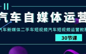 汽车-自媒体运营实战课:汽车-新媒体二手车短视频汽车短视频运营教程