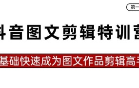 抖音图文剪辑特训营第一期,0基础快速成为图文作品剪辑高手(23节课)