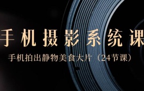 0基础-手机摄影系统课,手机拍出静物美食大片(24节课)