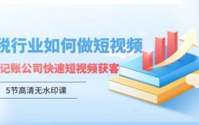 财税行业怎样做短视频,财税记账公司快速短视频获客(5节高清无水印课)