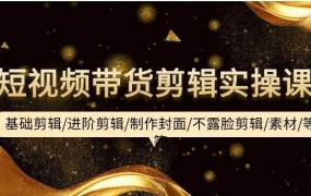 短视频带货剪辑实操课:基础剪辑/进阶剪辑/制作封面/不露脸剪辑/素材/等等