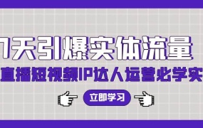 7天引爆实体流量,老板直播短视频IP达人运营必学实操课(56节高清无水印)