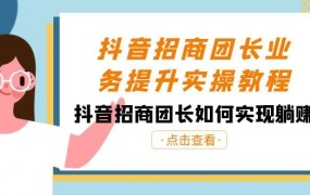 抖音-招商团长业务提升实操教程,抖音招商团长如何实现躺赚(38节)