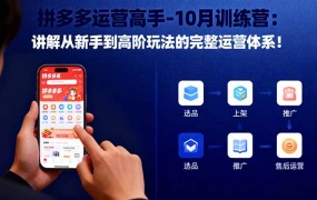 拼多多运营高手-10月训练营:讲解从新手到高阶玩法的完整运营体系!