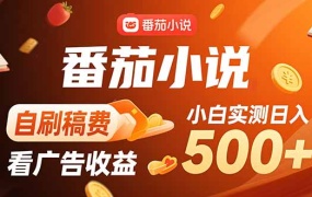 稳定3年官方番茄小说自刷稿费小白单日500+