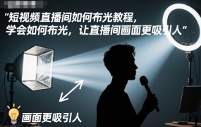 短视频直播间如何布光教程,学会如何布光,让直播间画面更吸引人