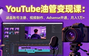 2025YouTube油管变现课:涵盖账号注册、视频制作、Adsense开通,月入1万+