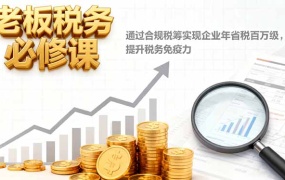 老板税务必修课,通过合规税筹实现企业年省税百万级,提升税务免疫力