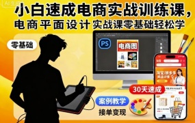 小白速成电商实战训练课,电商平面设计实战课零基础轻松学