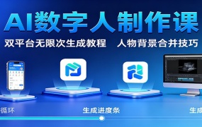 AI数字人制作课:双平台无限次生成教程,人物背景合并技巧