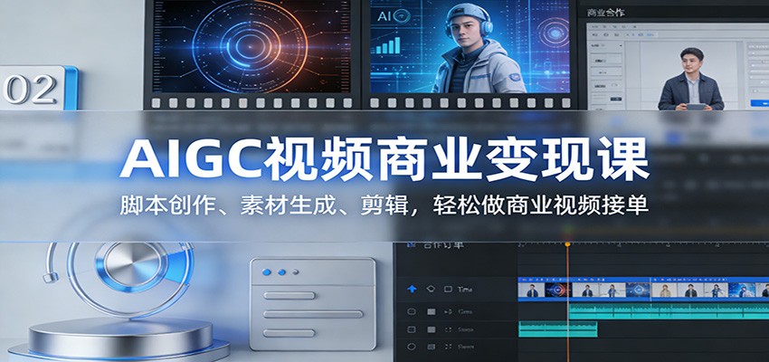 AIGC视频商业变现课:脚本创作、素材生成、剪辑,轻松做商业视频接单